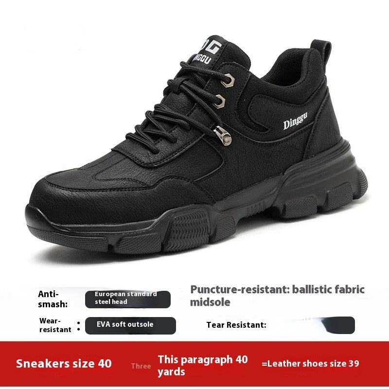 Labor Protection Shoes For Men Anti Smashing And Anti Piercing, All Season Safety Steel Head