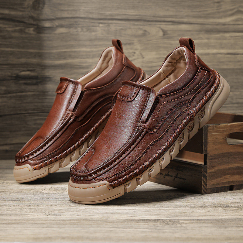 Autumn Leisure Slip-on Men's Leather Shoes