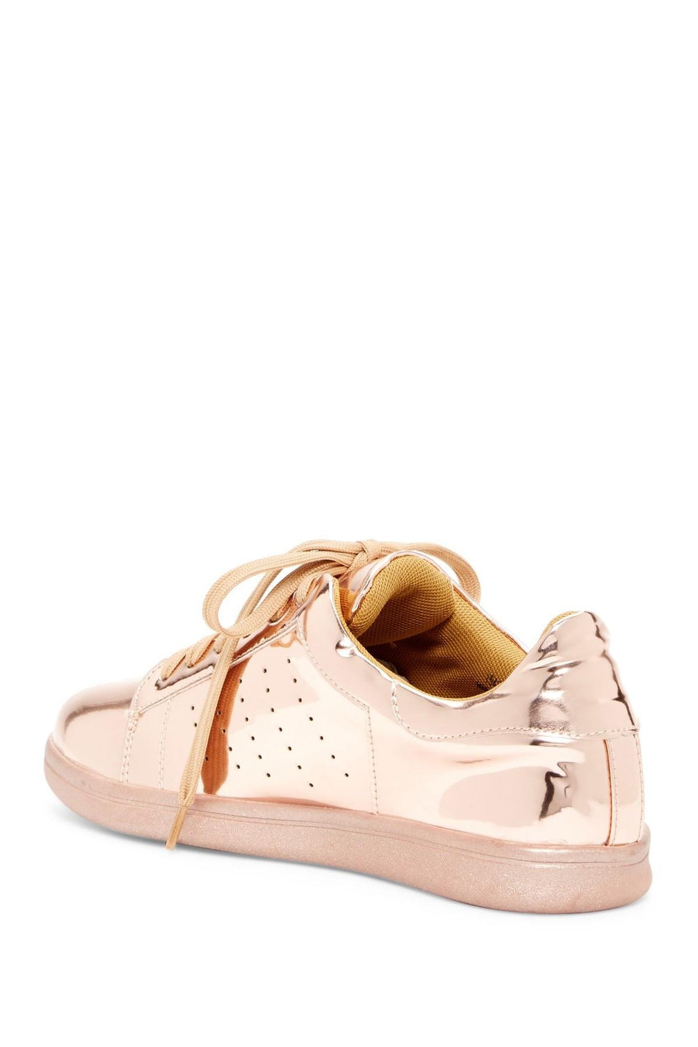 Women's Metallic Lace Up Trainers - Gold/Silver/Pewter Rose Gold