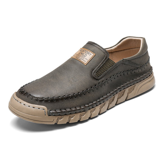 Men's Leather Shoes Hand-stitched Casual