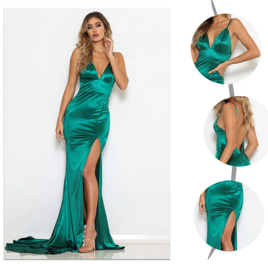 Banquet High Split Evening Cocktail Dress