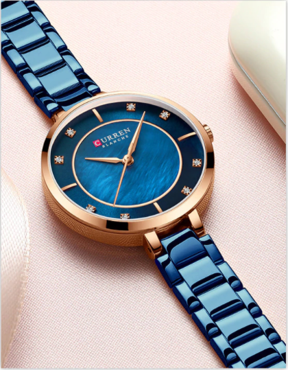 Curren Vestal Blue Diamante Women's Watch