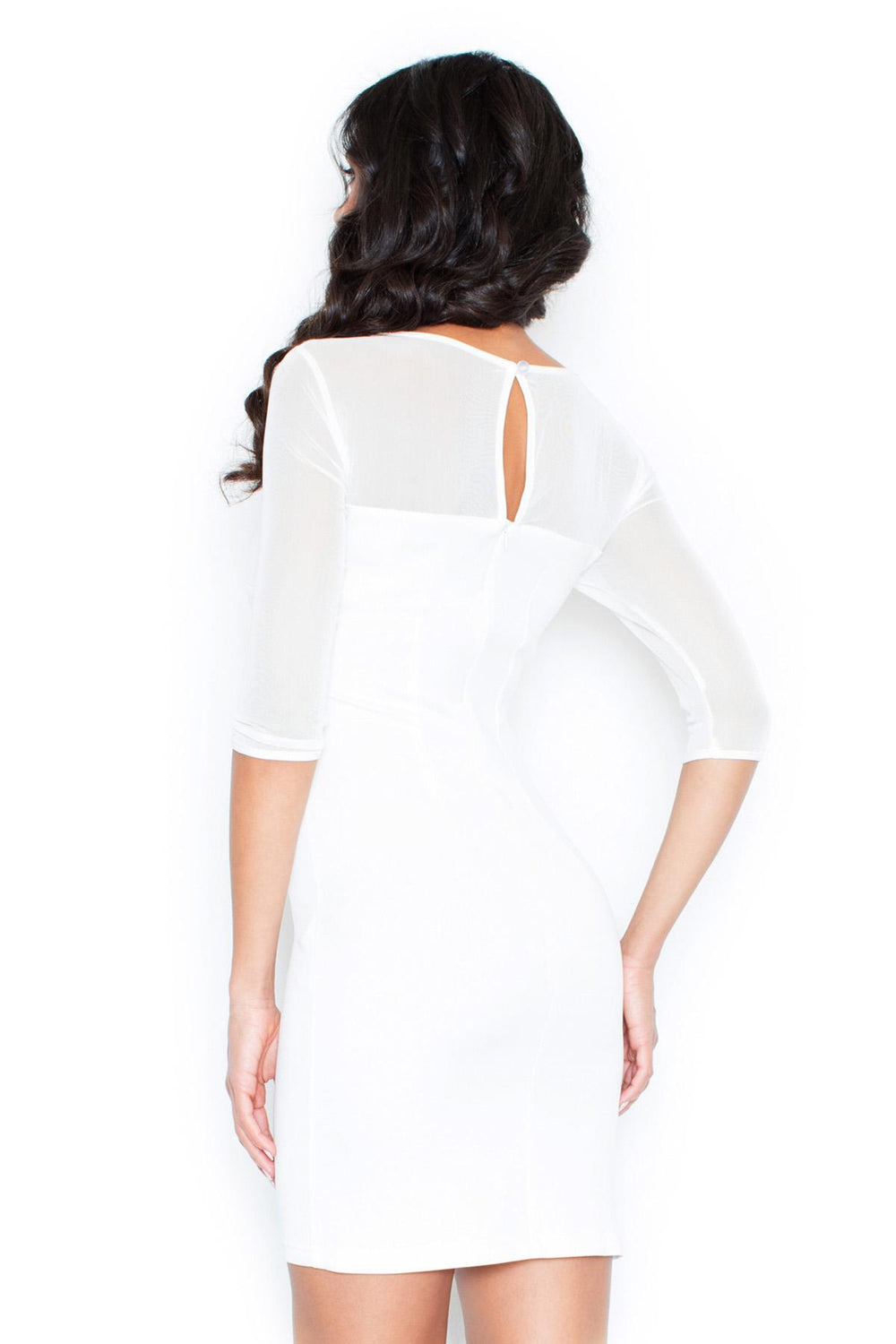 Women's White Elegant Mesh Mini Cocktail Dress