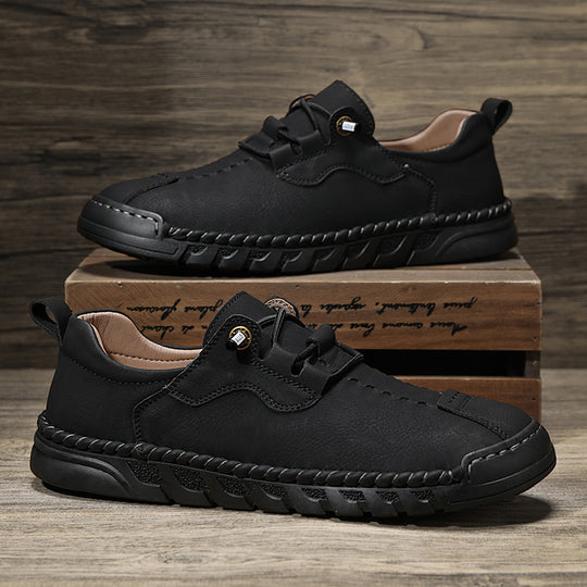 Men's Leather Shoes Lace-up Anti-slip