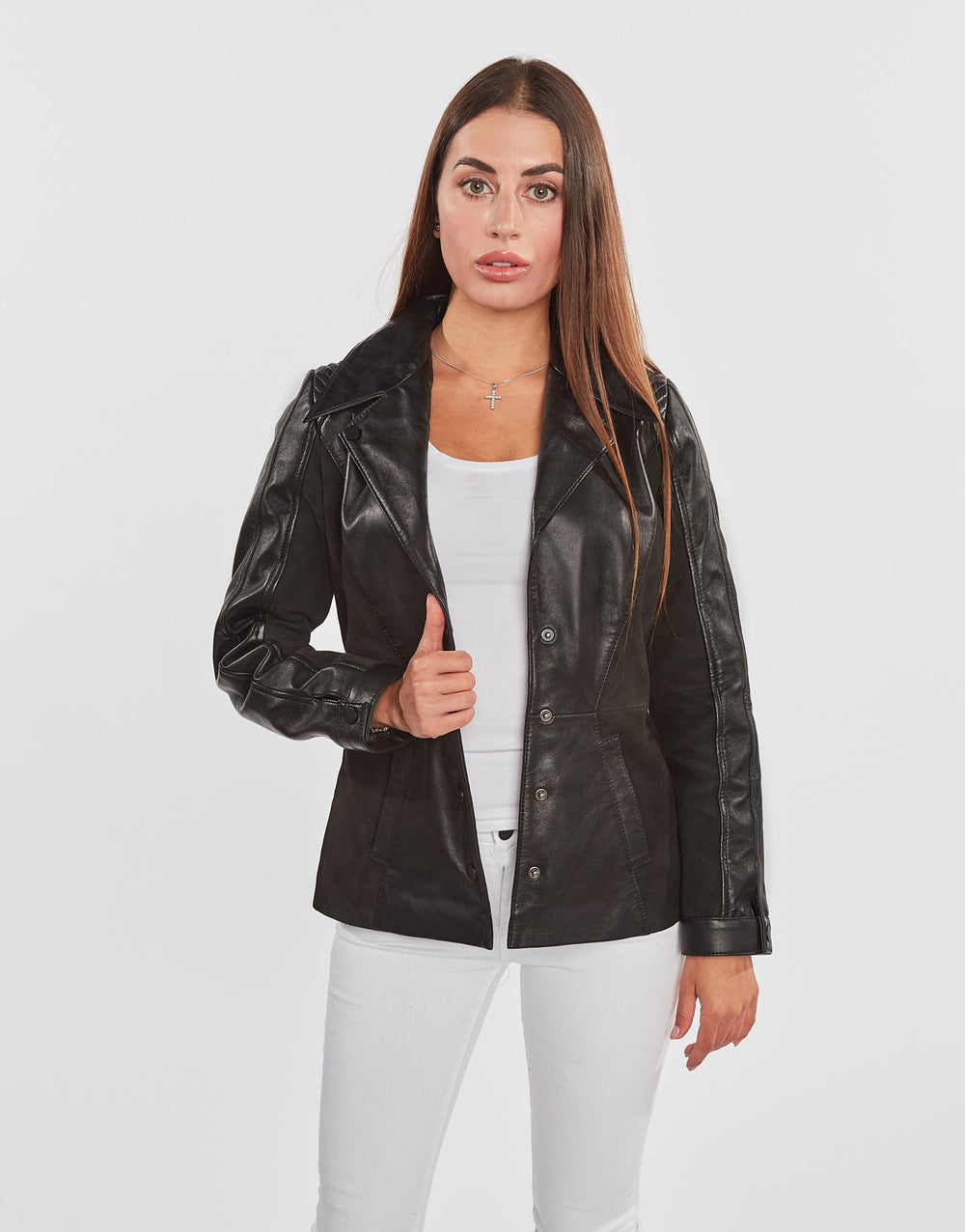 Womens Myrcella Suede Leather Blazer