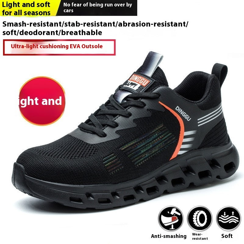 Men's Safety Shoes Anti-smashing EVA Foam Rubber And Plastic Sole Breathable Lightweight