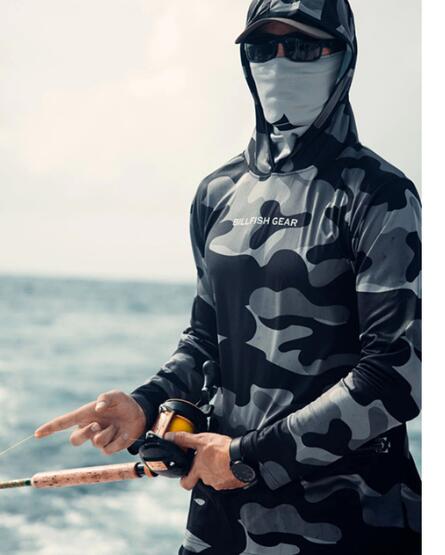 Fishing Suit With Hood And Mask For Sun Protection
