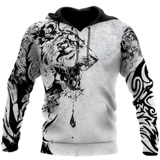 Men's Sweater Animal 3d Printing Sports Leisure Pullover Zipper Sweater Hoodie