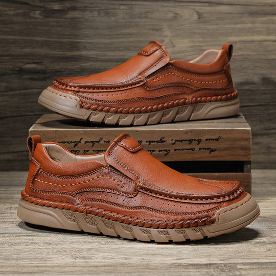 Autumn Leisure Slip-on Men's Leather Shoes