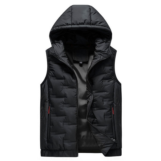 Men's Vest Hooded Thickened Autumn And Winter Leisure Fashion Waistcoat