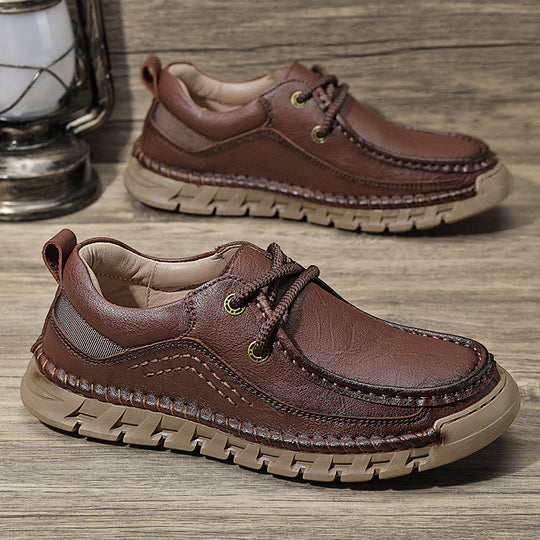 Men's Hand-stitched Business Leather Shoes Outdoor Leisure