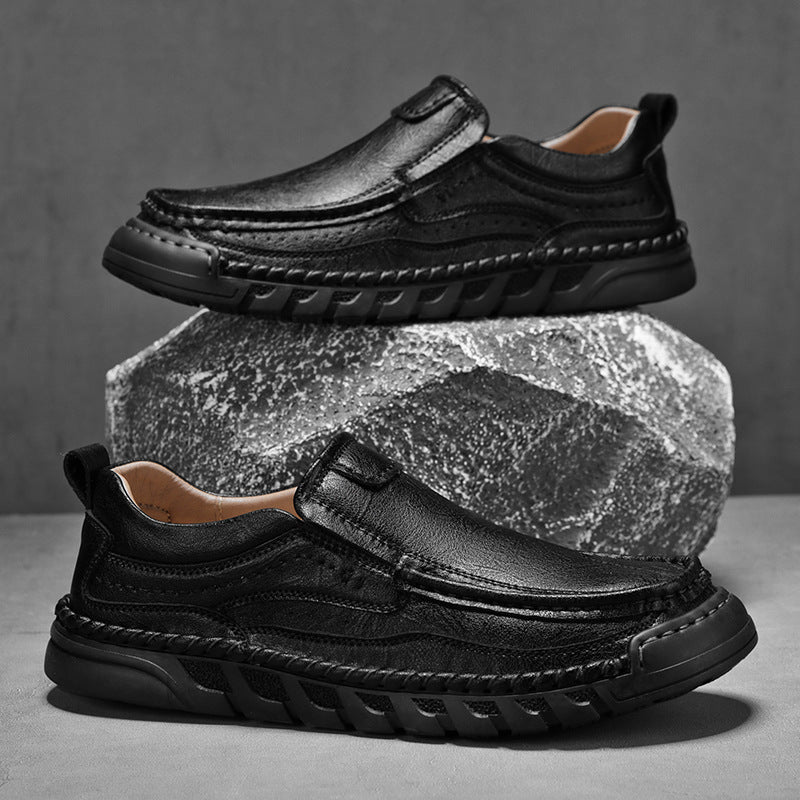 Autumn Leisure Slip-on Men's Leather Shoes