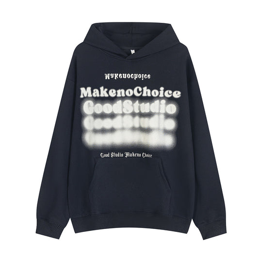 Letter Print Sweatshirt Loose Casual Men