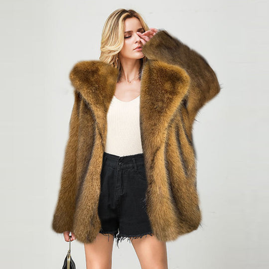 Fall Winter Fashion Mid-length Coat Set Warm Jacket