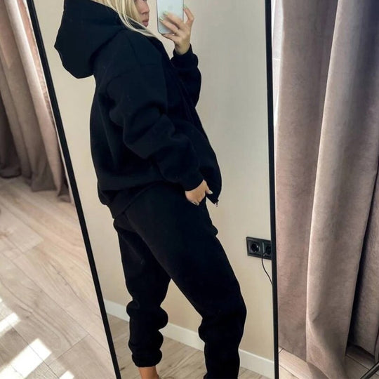 Women's Green Casual Sweatshirt Tracksuit