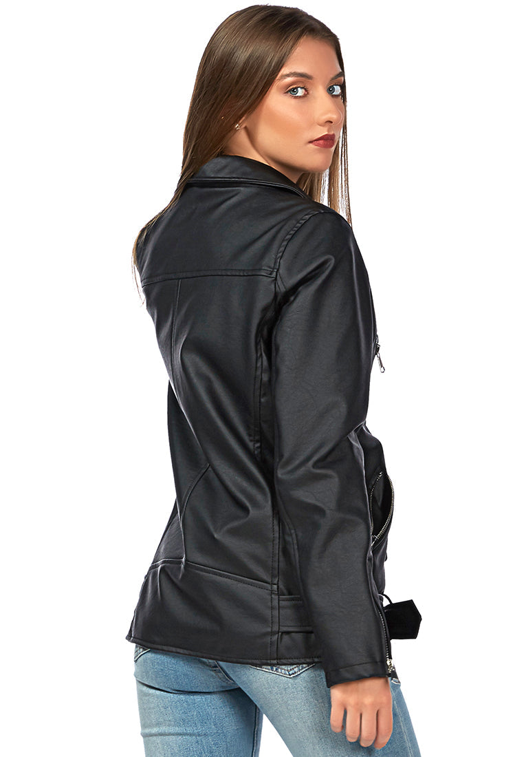 faux leather biker jacket