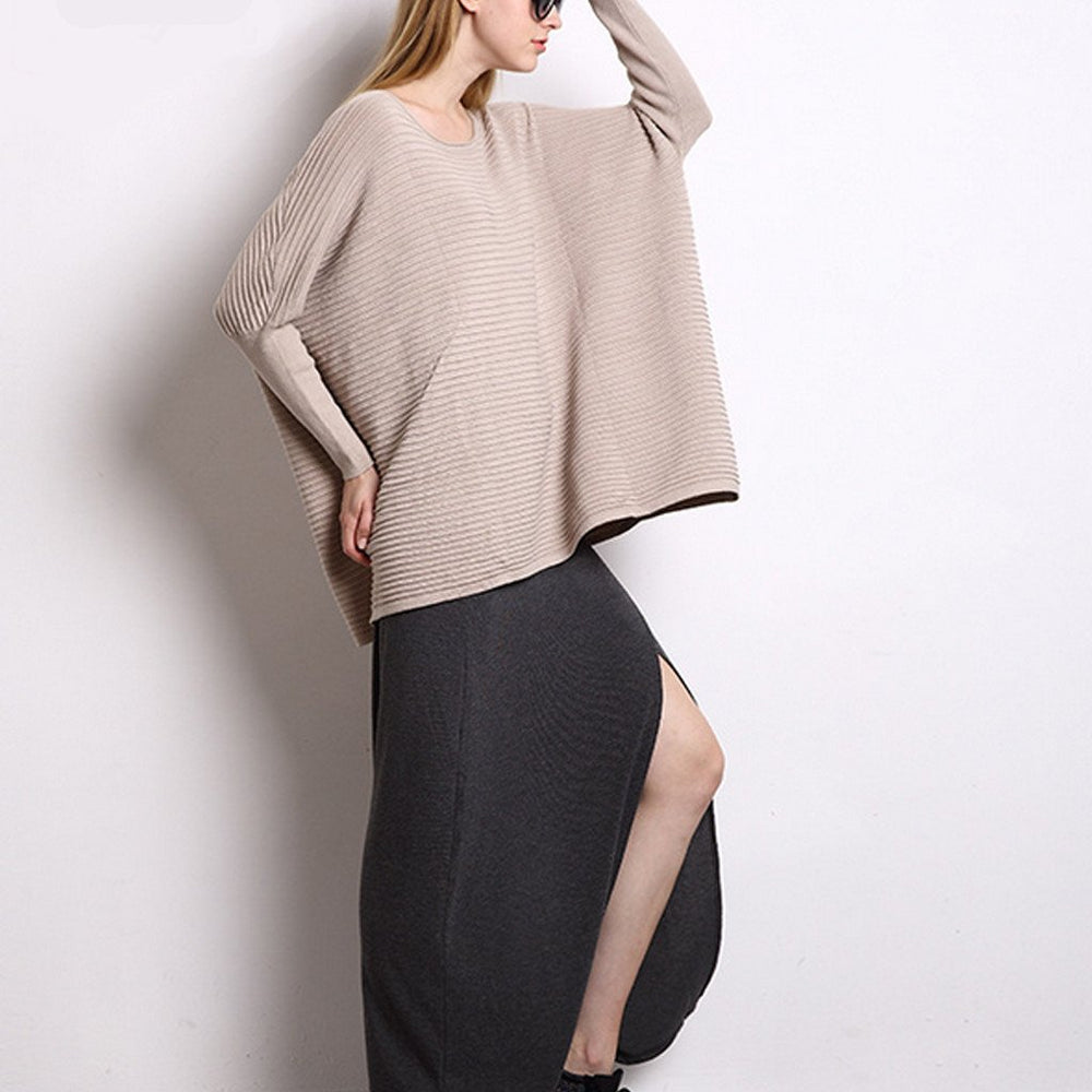 Womens Loose Fit Batwing Sweater