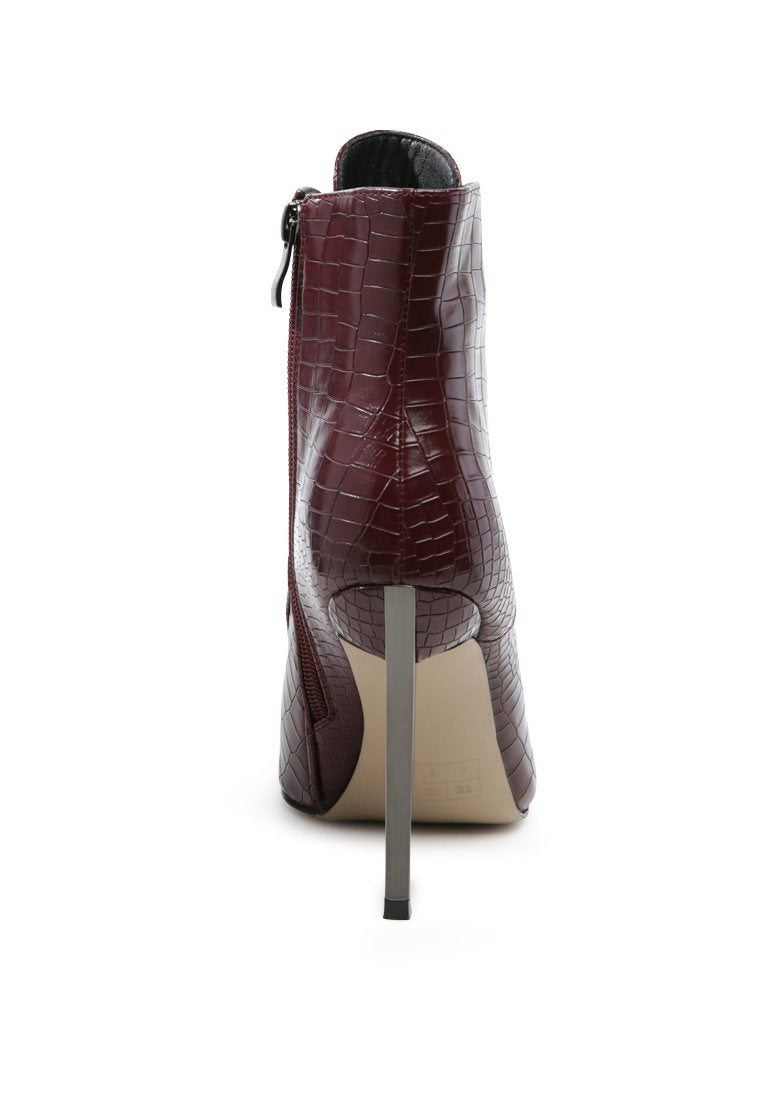 escala croc lace-up stiletto boots