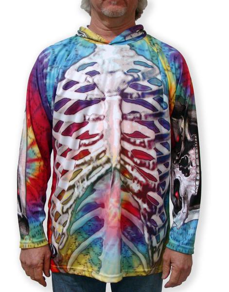 SKELETON in TIE-DYE Hoodie Sport Shirt by MOUTHMAN®