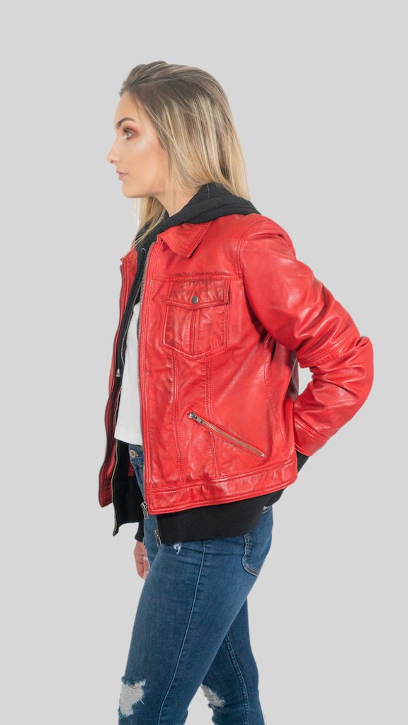Annalise Women's Leather Jacket Red