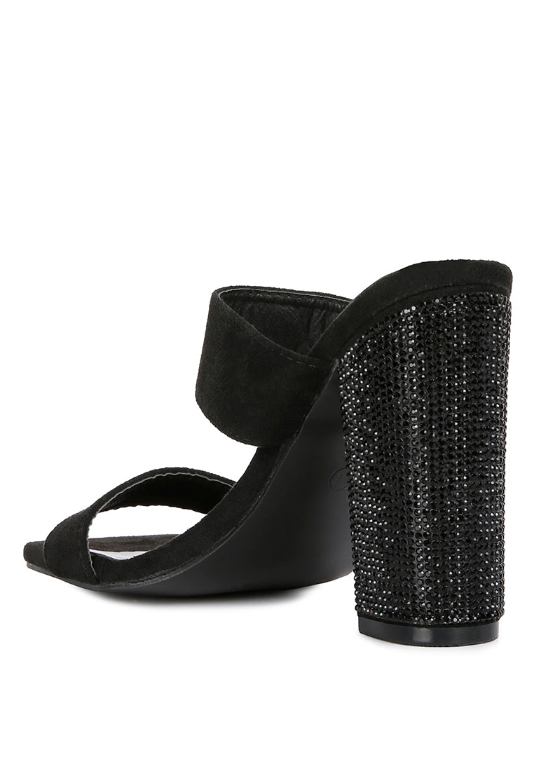 high sass diamante set high block heeled sandals
