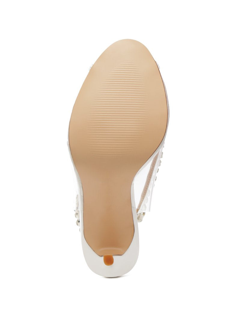camarine clear stiletto sling-back sandals