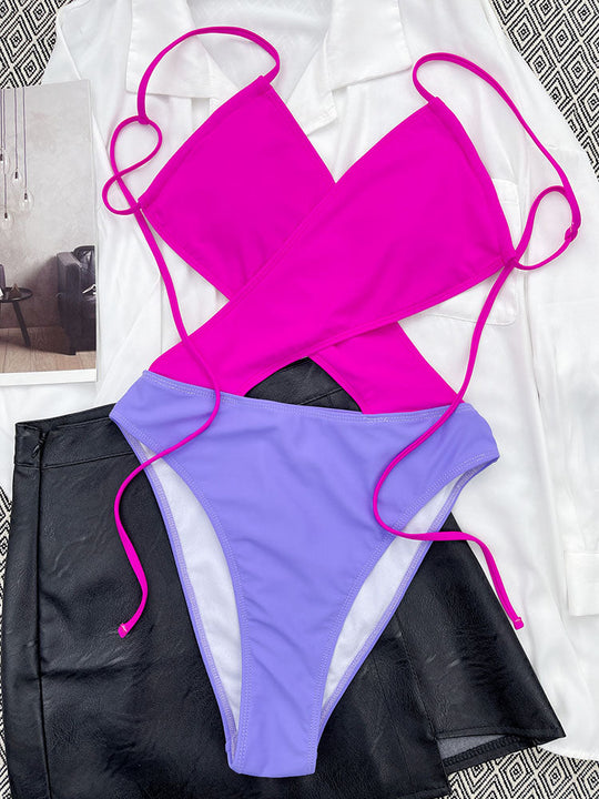 Colorblock One Piece Swimsuits