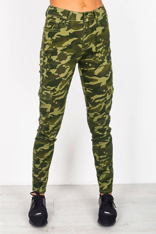 Camo Cargo Styled Skinny Fit Jeans