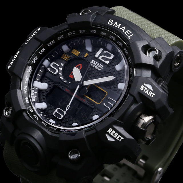 Men Military Watch 50m Waterproof Wristwatch LED