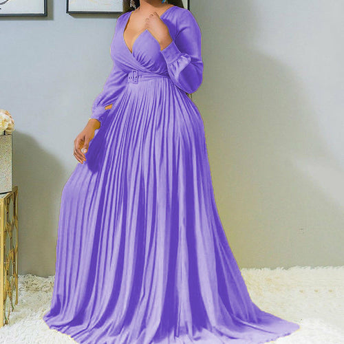 Goddess High Waist Block Color Maxi Dress