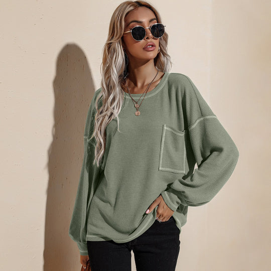 Women's Round Neck Casual Long Sleeve Tops