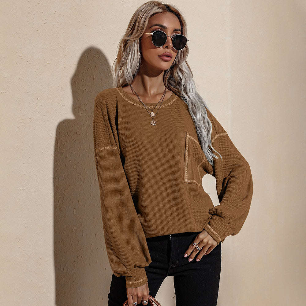 Women's Round Neck Casual Long Sleeve Tops