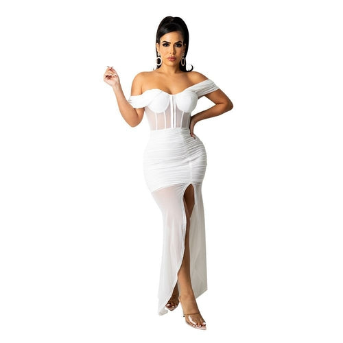 Women Sexy Elegant High Split Evening Dress