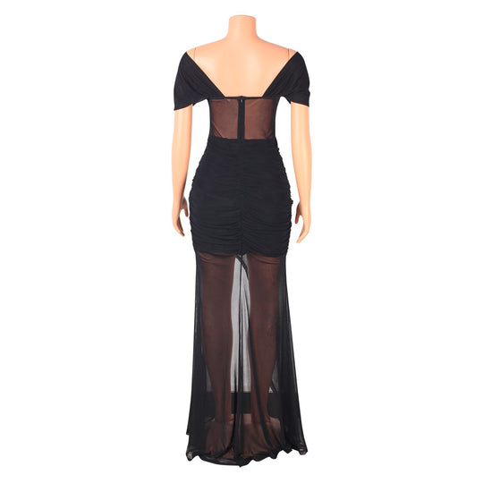 Women Sexy Elegant High Split Evening Dress