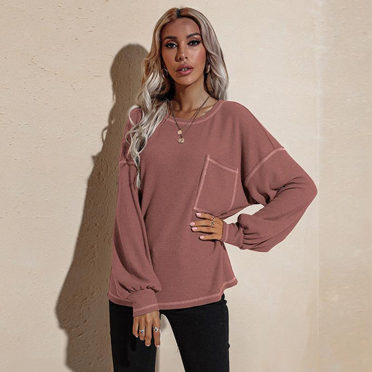 Women's Round Neck Casual Long Sleeve Tops