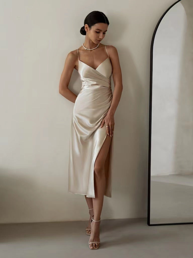 Halter Backless Sexy Slit Dress