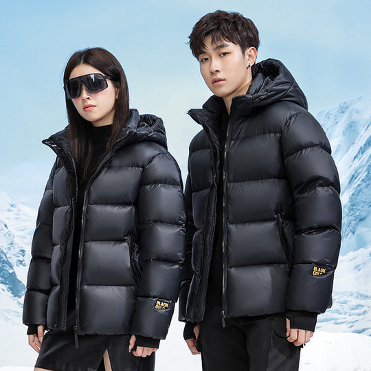 Men's Winter Black Gold Down Jacket Couple Style