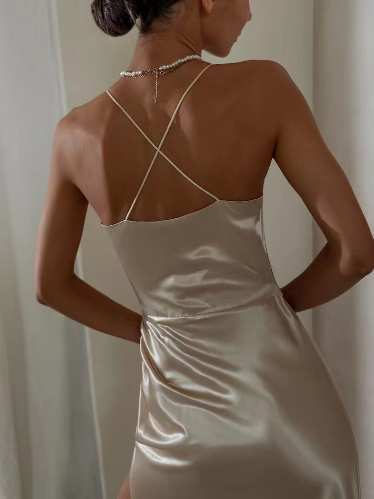 Halter Backless Sexy Slit Dress