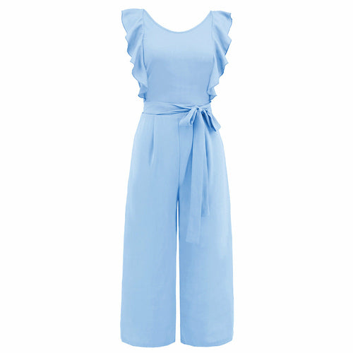 Ruffle Sleeveless  Jumpsuit