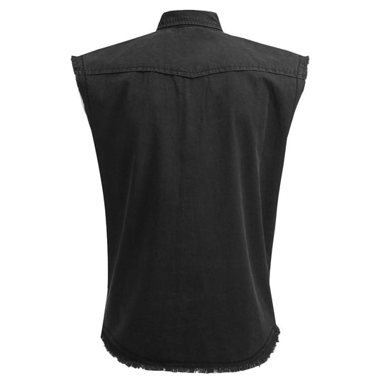 Men's METAL STREETWEAR - Sleeveless Stone Washed Worker Black