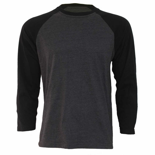 Men's URBAN FASHION - Raglan Contrast Longsleeve Black Charcoal