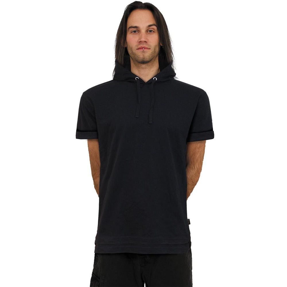 Men's URBAN FASHION - Fine Cotton T-shirt Hoody Black
