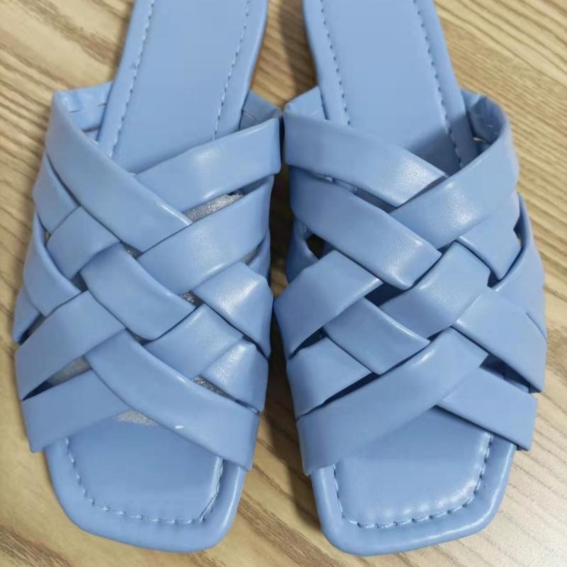 Summer Leather Flat Beach Slides Outdoor Casual Women Slippers