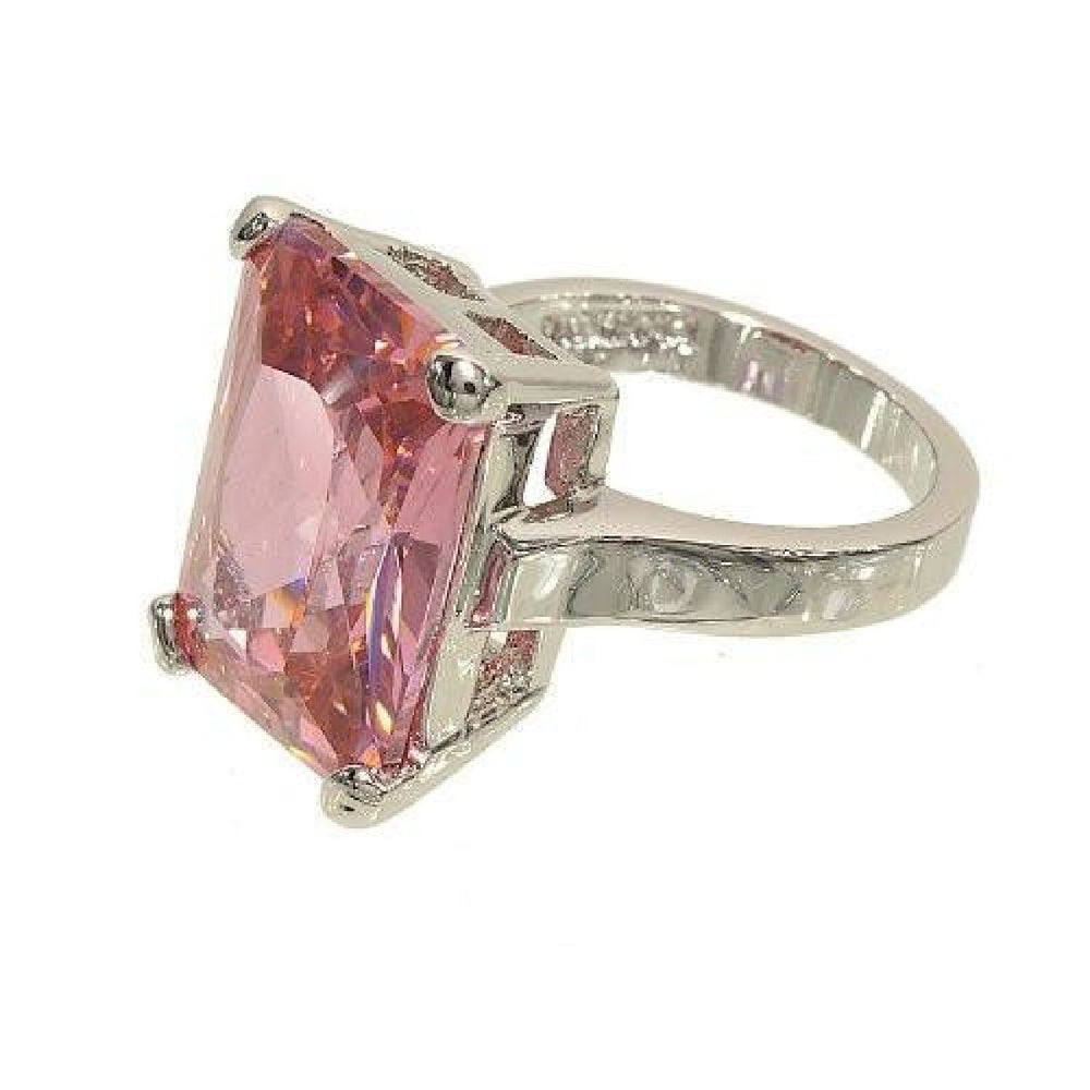 Very Large Pink Single Stone Cocktail Ring