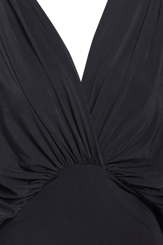 Black Batwing Sleeve Dress