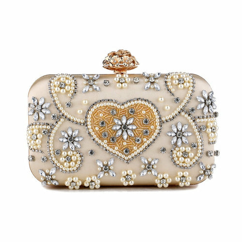 Women's Luxury Satin Diamond Vintage Evening Bag