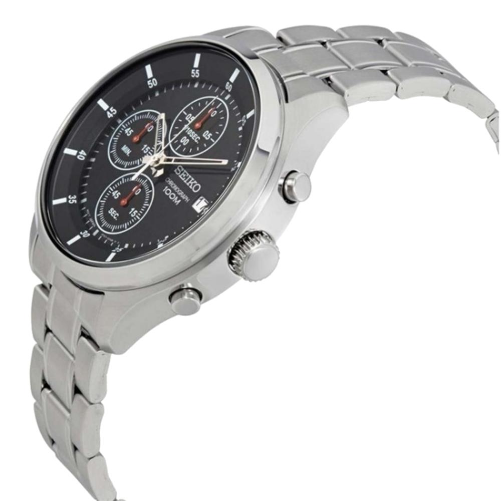 Seiko SKS539 Silver Stainless Steel Black Dial Men's Chronograph Watch