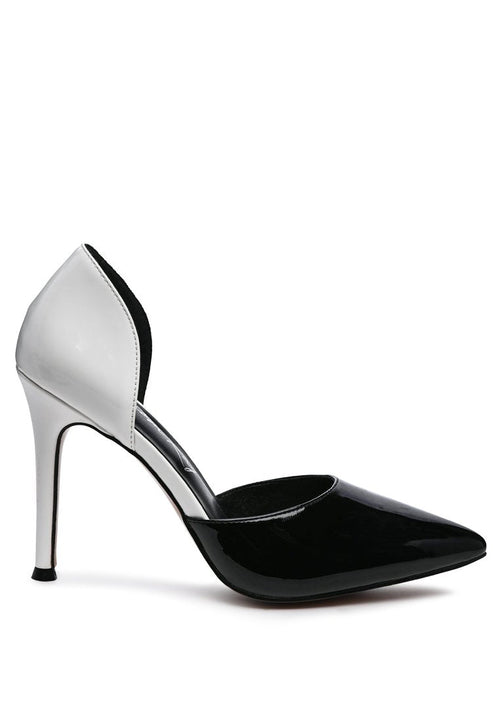 candy cane patent pu slip on stiletto heels