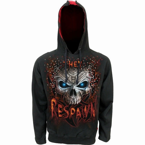 Men's RESPAWN - Red Ripped Hoody Black