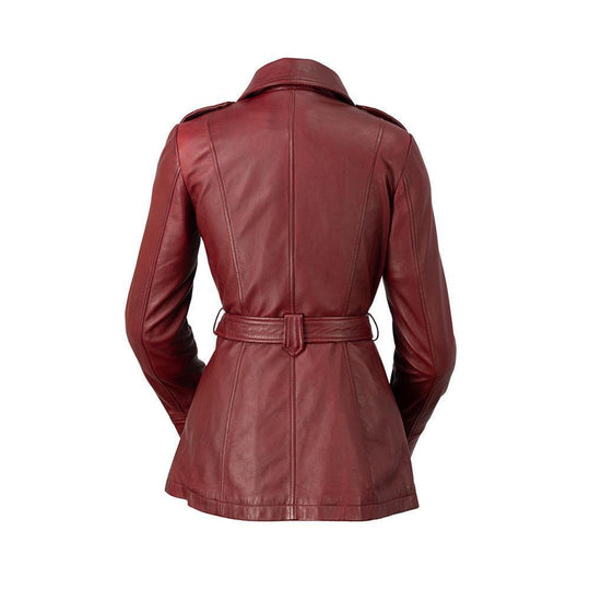 Monica  Women's Leather Long Coat Jacket